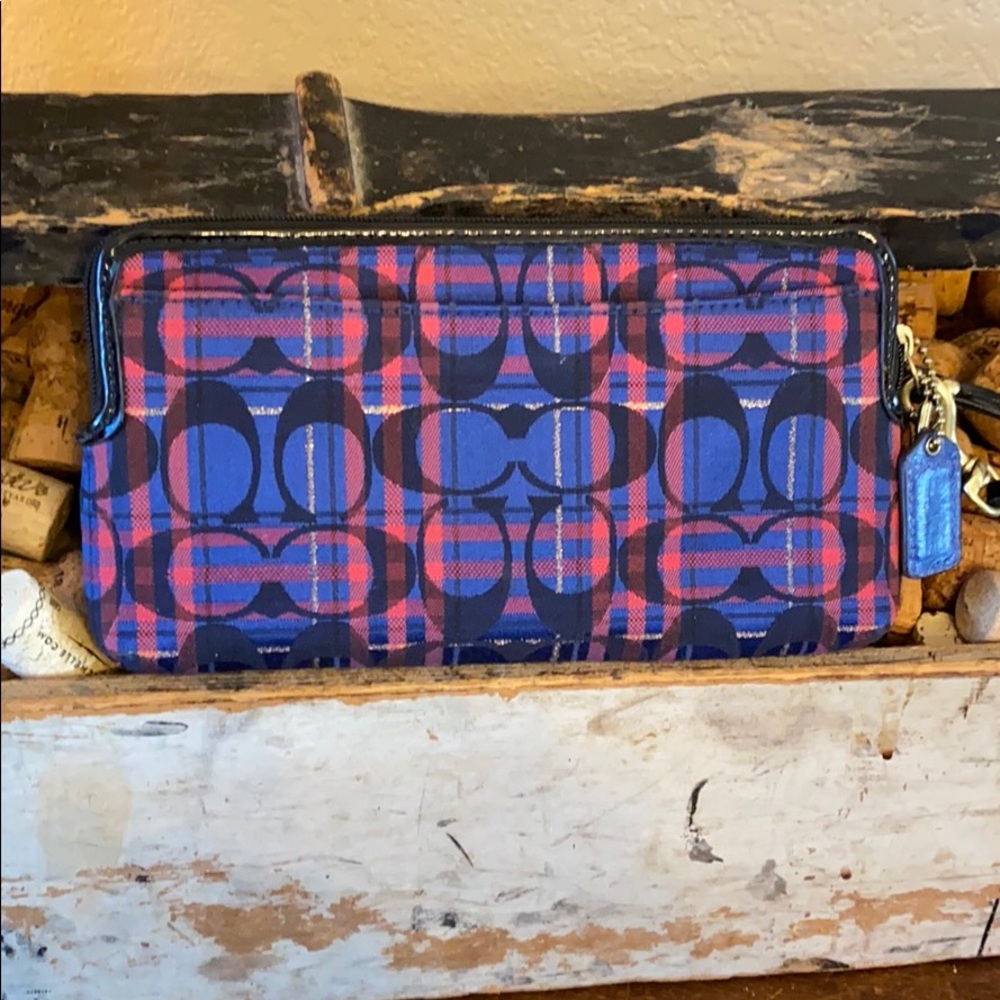 Coach Tartan double pocket wristlet wallet - Picture 2 of 5